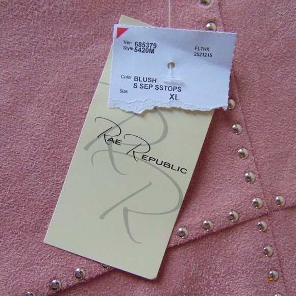 Rae Republic Dusty Rose Suede Look Blouse Size  XL - Picture 5 of 8